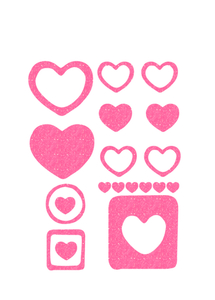 Vel Strijkletters Harten Glitter Neon Pink Glitter 448 - afb. 2
