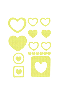 Vel Strijkletters Harten Glitter Neon Yellow Glitter 446 - afb. 2