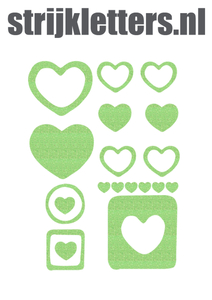 Vel Strijkletters Harten Glitter Neon Green Glitter 447 - afb. 1