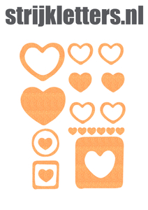 Vel Strijkletters Harten Glitter Neon Orange Glitter 449 - afb. 1