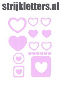 Vel Strijkletters Harten Glitter Neon Purple 480 - afb. 1
