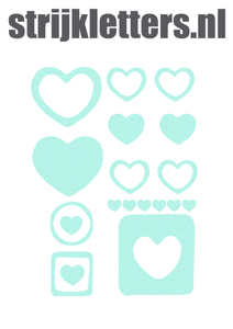 Vel Strijkletters Harten Glitter Neon Bleu Glitter 480 - afb. 1