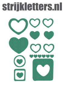 Vel Strijkletters Harten Glitter Emerald Glitter 427 - afb. 1