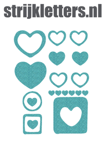 Vel Strijkletters Harten Glitter Sky Bleu Glitter 445 - afb. 1