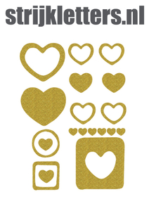 Vel Strijkletters Harten Glitter Light Gold Glitter 425 - afb. 1