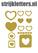 Vel Strijkletters Harten Glitter Light Gold Glitter 425 - afb. 1