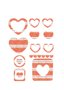 Vel Strijkletters Harten Glitter Rainbow Coral Glitter ST - afb. 2