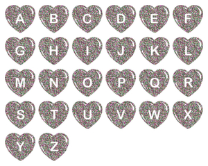 Vel Strijkletters Hartjes Glitter Regenboog Multicolor 453 - afb. 2