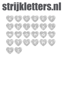 Vel Strijkletters Hartjes Glitter Silver 450 - afb. 1