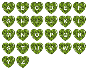 Vel Strijkletters Hartjes Design Zebra Groen - afb. 2