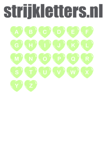 Vel Strijkletters Hartjes Glow in the Dark - afb. 1