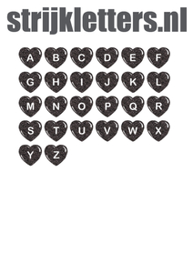Vel Strijkletters Hartjes Glitter Black Glitter 458 - afb. 1