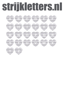 Vel Strijkletters Hartjes Glitter Rainbow White 488 - afb. 1