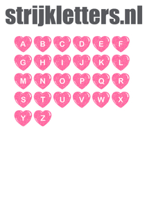 Vel Strijkletters Hartjes Glitter Neon Pink Glitter 448 - afb. 1
