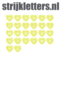 Vel Strijkletters Hartjes Glitter Neon Yellow Glitter 446 - afb. 1