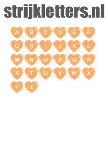 Vel Strijkletters Hartjes Glitter Neon Orange Glitter 449 - afb. 1