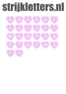 Vel Strijkletters Hartjes Glitter Neon Purple 480 - afb. 1