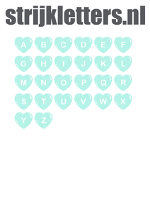 Vel Strijkletters Hartjes Glitter Neon Bleu Glitter 480 - afb. 1