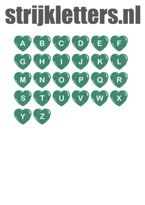 Vel Strijkletters Hartjes Glitter Emerald Glitter 427 - afb. 1