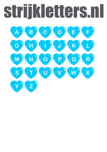Vel Strijkletters Hartjes Glow in the Dark Blauw - afb. 1