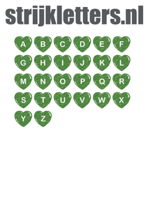Vel Strijkletters Hartjes Glitter Light Green Glitter 483 - afb. 1