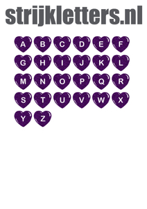 Vel Strijkletters Hartjes Glitter Purple Glitter 424 - afb. 1