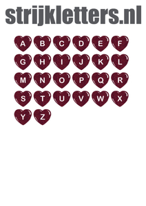 Vel Strijkletters Hartjes Glitter Burgundy  Glitter 422 - afb. 1