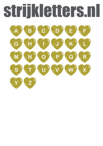 Vel Strijkletters Hartjes Glitter Gold Glitter 451 - afb. 1