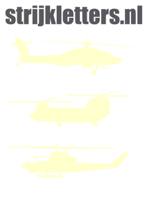 Vel Strijkletters Helicopters Flex Beige - afb. 1