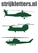 Vel Strijkletters Helicopters Glitter Groen - afb. 1