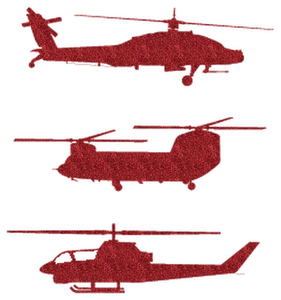 Vel Strijkletters Helicopters Glitter Rood - afb. 2