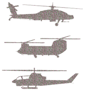 Vel Strijkletters Helicopters Glitter Regenboog - afb. 2
