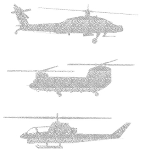 Vel Strijkletters Helicopters Glitter Zilver - afb. 2