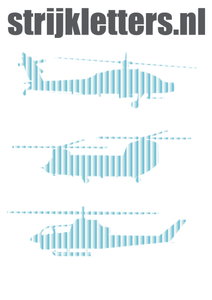 Vel Strijkletters Helicopters Mirror Blauw - afb. 1