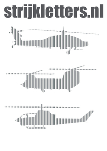 Vel Strijkletters Helicopters Mirror Zilver - afb. 1
