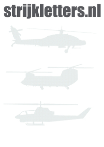 Vel Strijkletters Helicopters Design Carbon Wit - afb. 1
