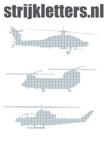 Vel Strijkletters Helicopters Design Metaalpop - afb. 1