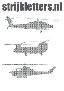 Vel Strijkletters Helicopters Design Zebra - afb. 1