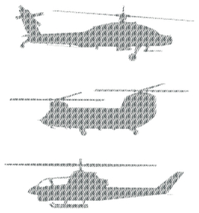 Vel Strijkletters Helicopters Design Zebra - afb. 2