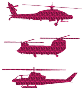 Vel Strijkletters Helicopters Design Zebra Roze - afb. 2