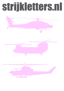 Vel Strijkletters Helicopters Metallics Roze Metallic - afb. 1
