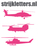 Vel Strijkletters Helicopters Polyester Ondergrond Neon Roze - afb. 1