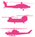 Vel Strijkletters Helicopters Polyester Ondergrond Neon Roze - afb. 2