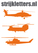 Vel Strijkletters Helicopters Polyester Ondergrond Oranje - afb. 1