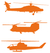 Vel Strijkletters Helicopters Polyester Ondergrond Oranje - afb. 2