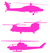 Vel Strijkletters Helicopters Flex Magenta - afb. 2