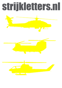 Vel Strijkletters Helicopters Flex Licht Geel - afb. 1
