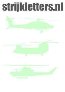 Vel Strijkletters Helicopters Flex Mint Groen - afb. 1
