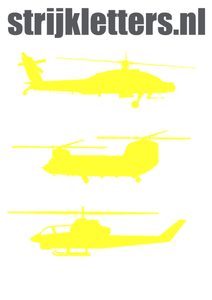 Vel Strijkletters Helicopters Flex Neon Geel - afb. 1