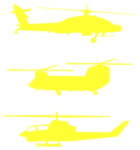 Vel Strijkletters Helicopters Flex Neon Geel - afb. 2